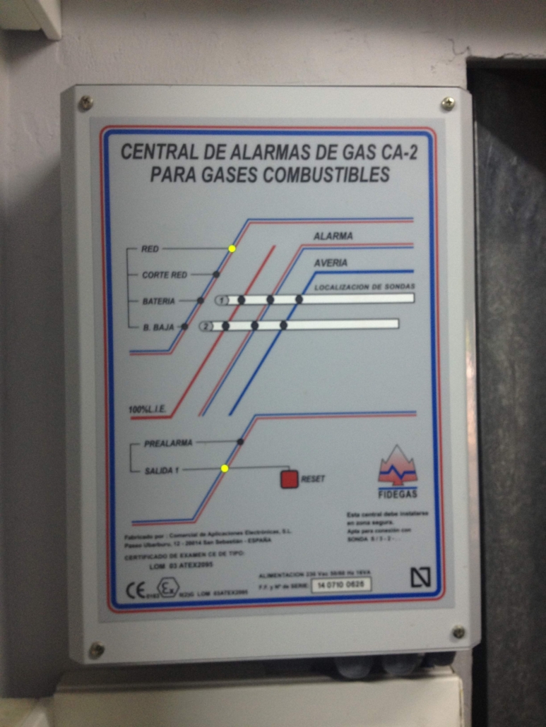 imagen central alarma de gas